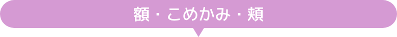 額・こめかみ・頬